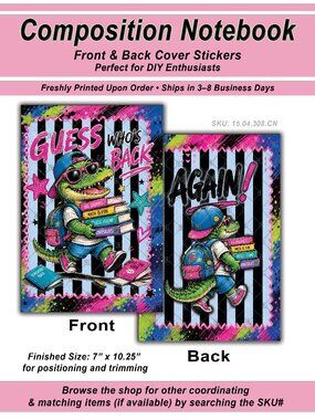 2/$12 📓🛌 Guess Who Back | Composition Notebook Covers Sticker | 15.04.308